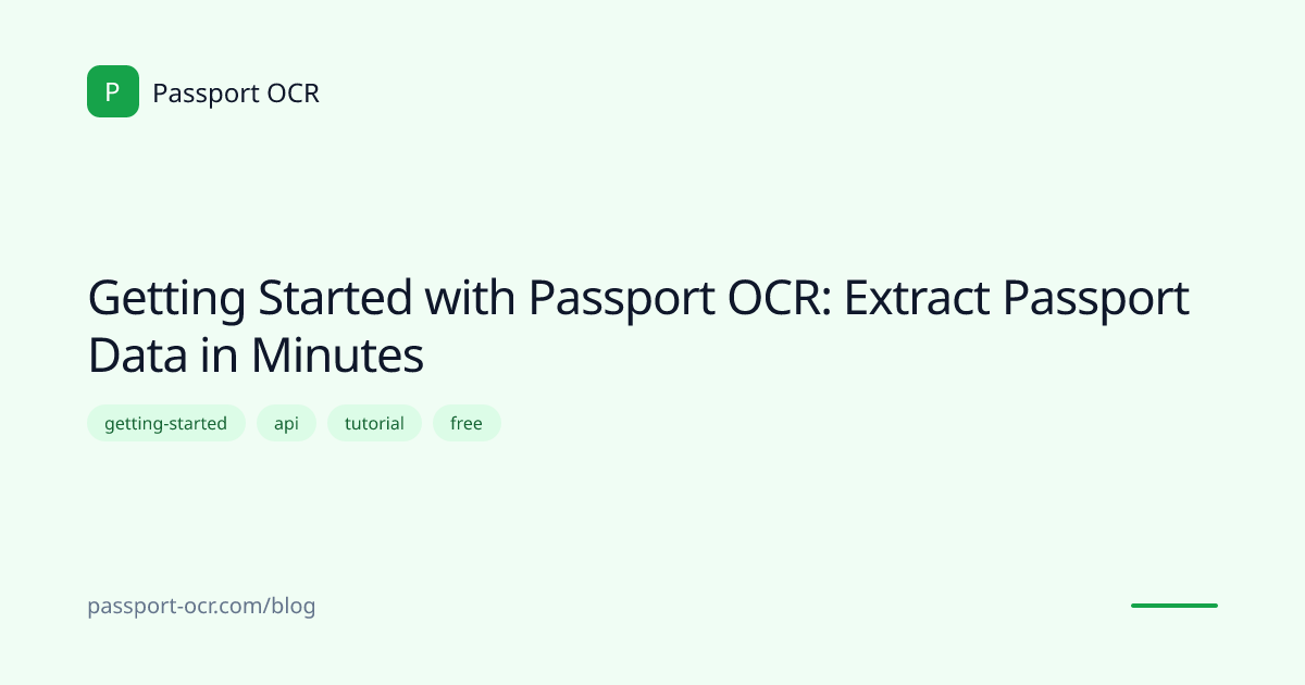 Getting Started with Passport OCR: Extract Passport Data in Minutes ...