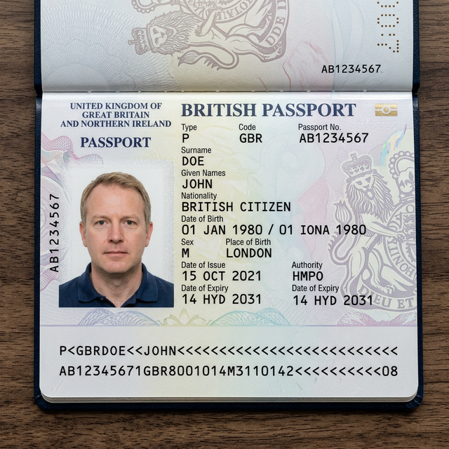 Passport Example with MRZ
